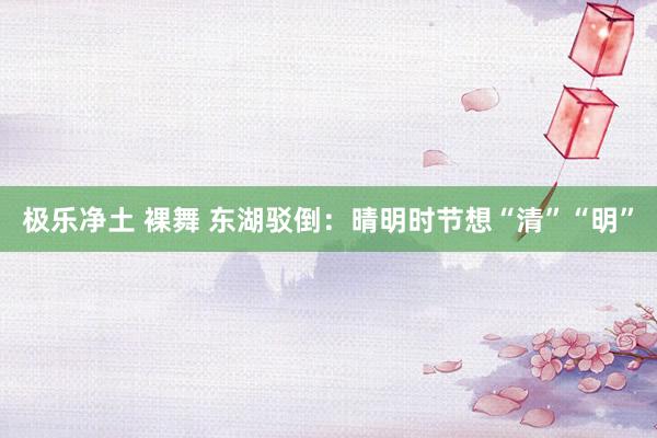 极乐净土 裸舞 东湖驳倒：晴明时节想“清”“明”
