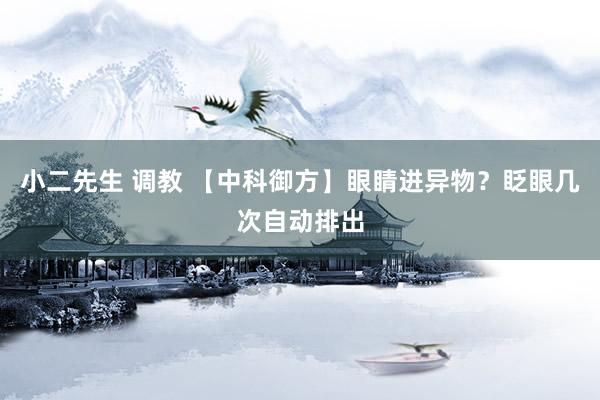 小二先生 调教 【中科御方】眼睛进异物？眨眼几次自动排出