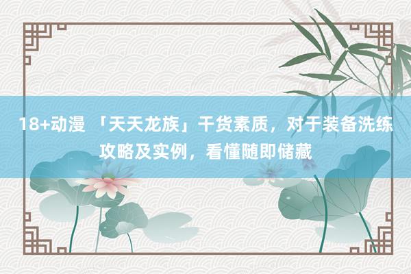 18+动漫 「天天龙族」干货素质，对于装备洗练攻略及实例，看懂随即储藏