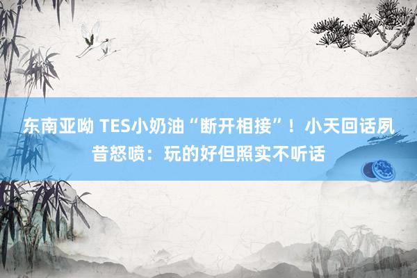 东南亚呦 TES小奶油“断开相接”！小天回话夙昔怒喷：玩的好但照实不听话