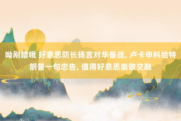 呦剐蹭哦 好意思防长扬言对华备战， 卢卡申科给特朗普一句忠告， 值得好意思崇敬交融