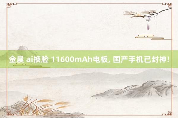 金晨 ai换脸 11600mAh电板， 国产手机已封神!