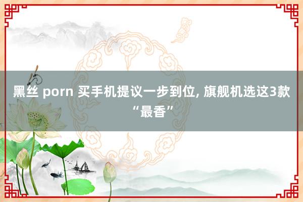 黑丝 porn 买手机提议一步到位， 旗舰机选这3款“最香”